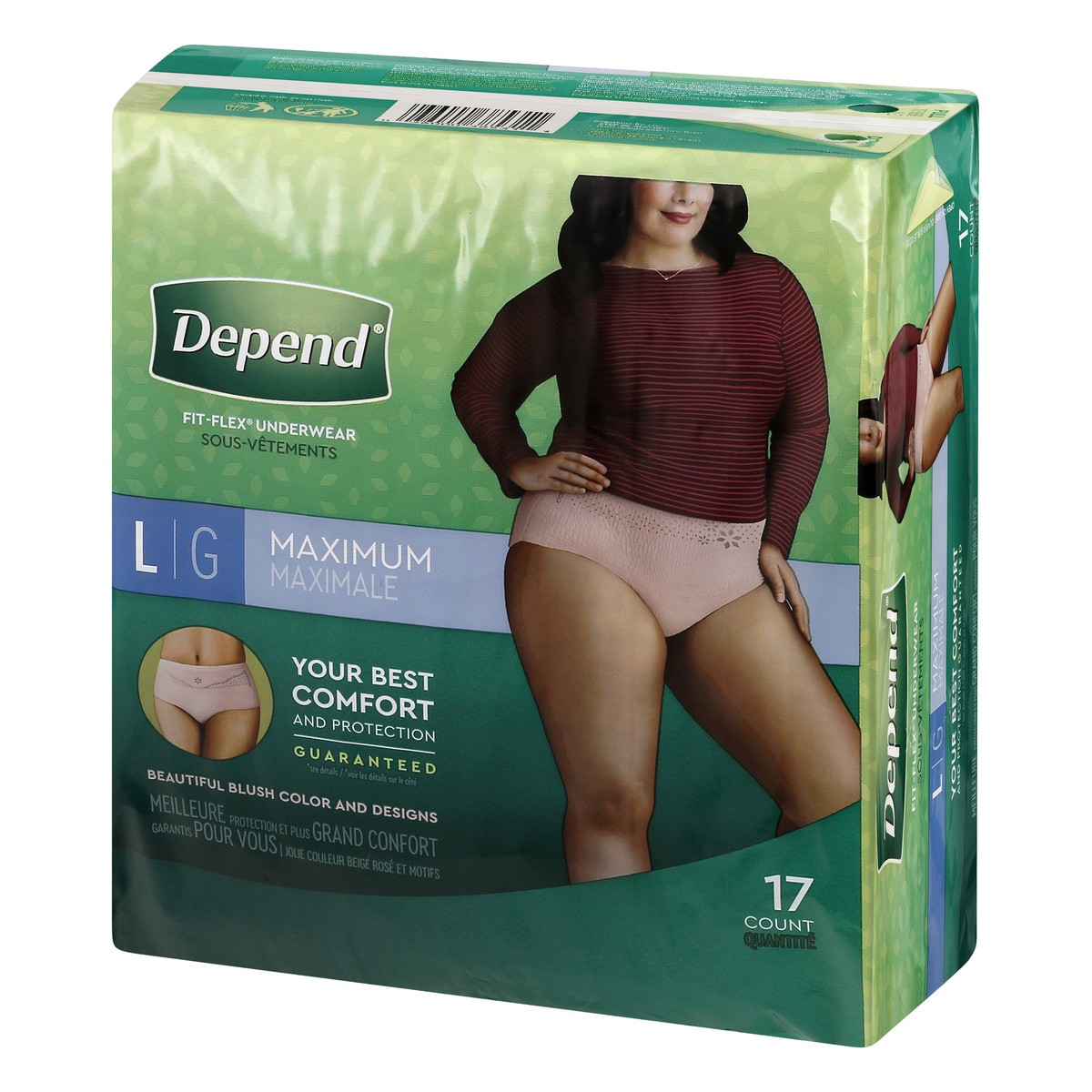 slide 3 of 9, Depend Underwear For Women Max Abs Large, 17 ct