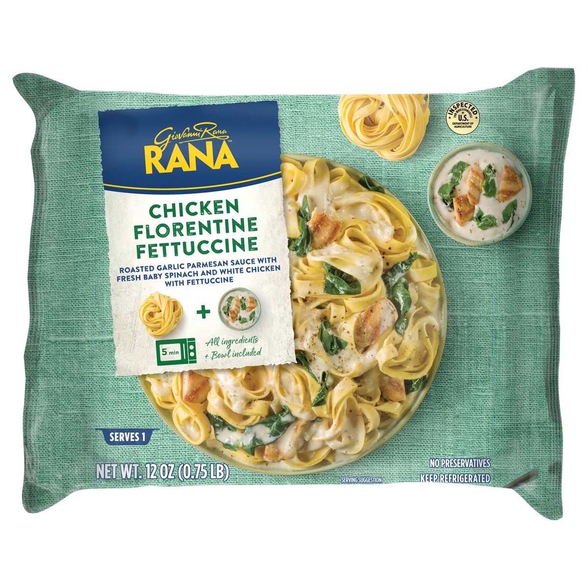 slide 1 of 10, Rana Fettuccine Chicken Florentine- Single-Serve Meal Kit, 12 oz