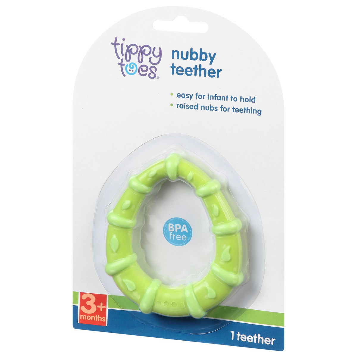 slide 4 of 9, Tippy Toes 3+ Months Nubby Teether 1 Each, 1 ct
