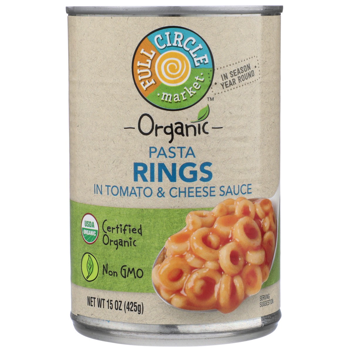 slide 7 of 9, Full Circle Market Pasta Rings In Tomato & Cheese Sauce, 15 oz