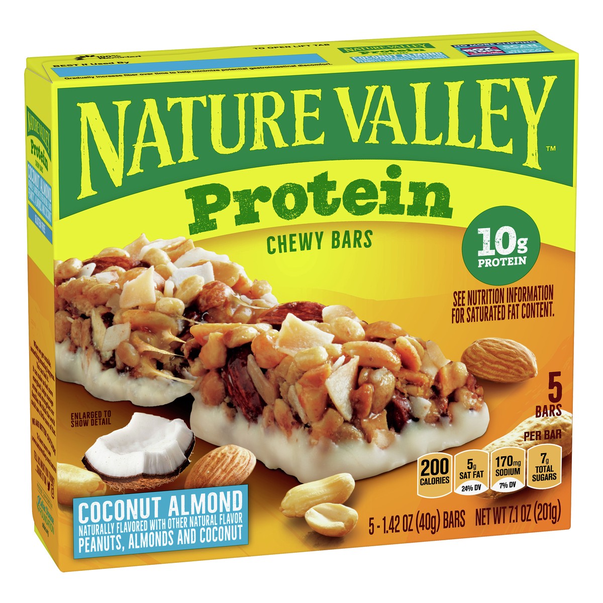 slide 2 of 9, Nature Valley Coconut Almond Protein Chewy Bars 5 ea, 5 ct