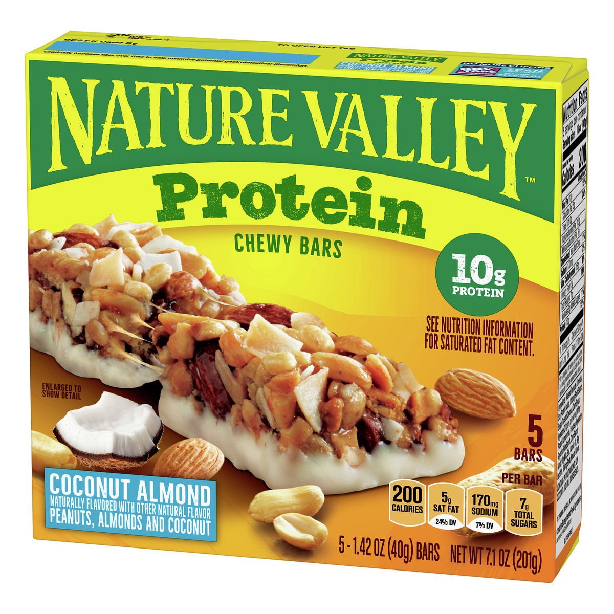 slide 3 of 9, Nature Valley Coconut Almond Protein Chewy Bars 5 ea, 5 ct