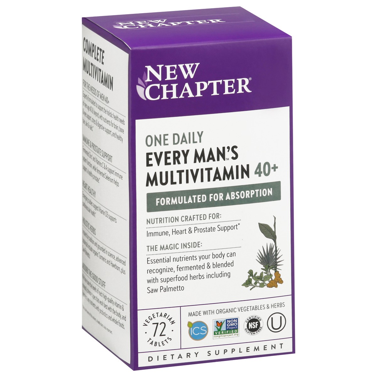 slide 6 of 9, New Chapter Every Man's One Daily 40+ Multivitamin, 72 ct