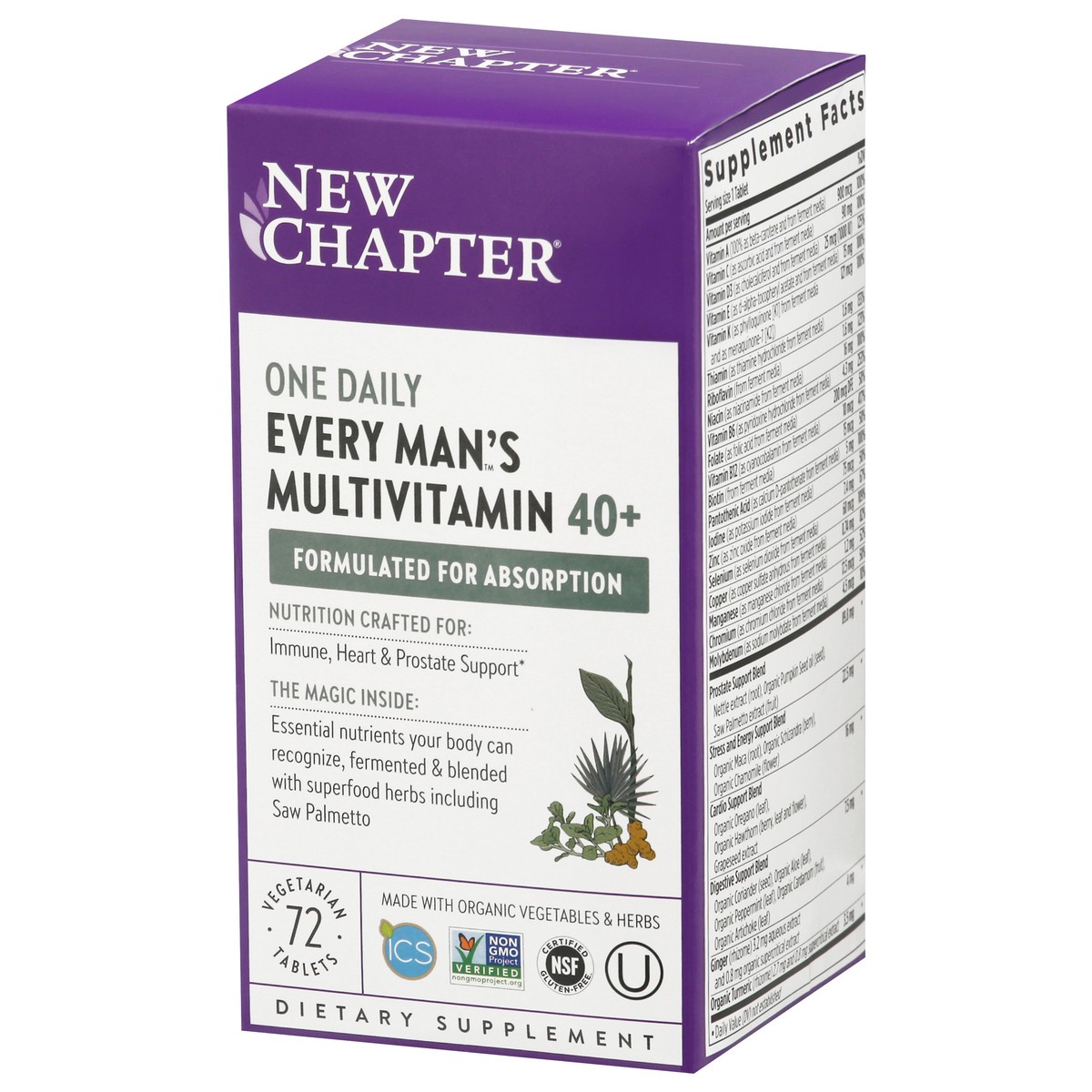 slide 4 of 9, New Chapter Every Man's One Daily 40+ Multivitamin, 72 ct