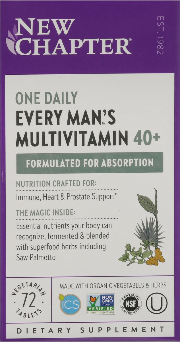 slide 5 of 9, New Chapter Every Man's One Daily 40+ Multivitamin, 72 ct