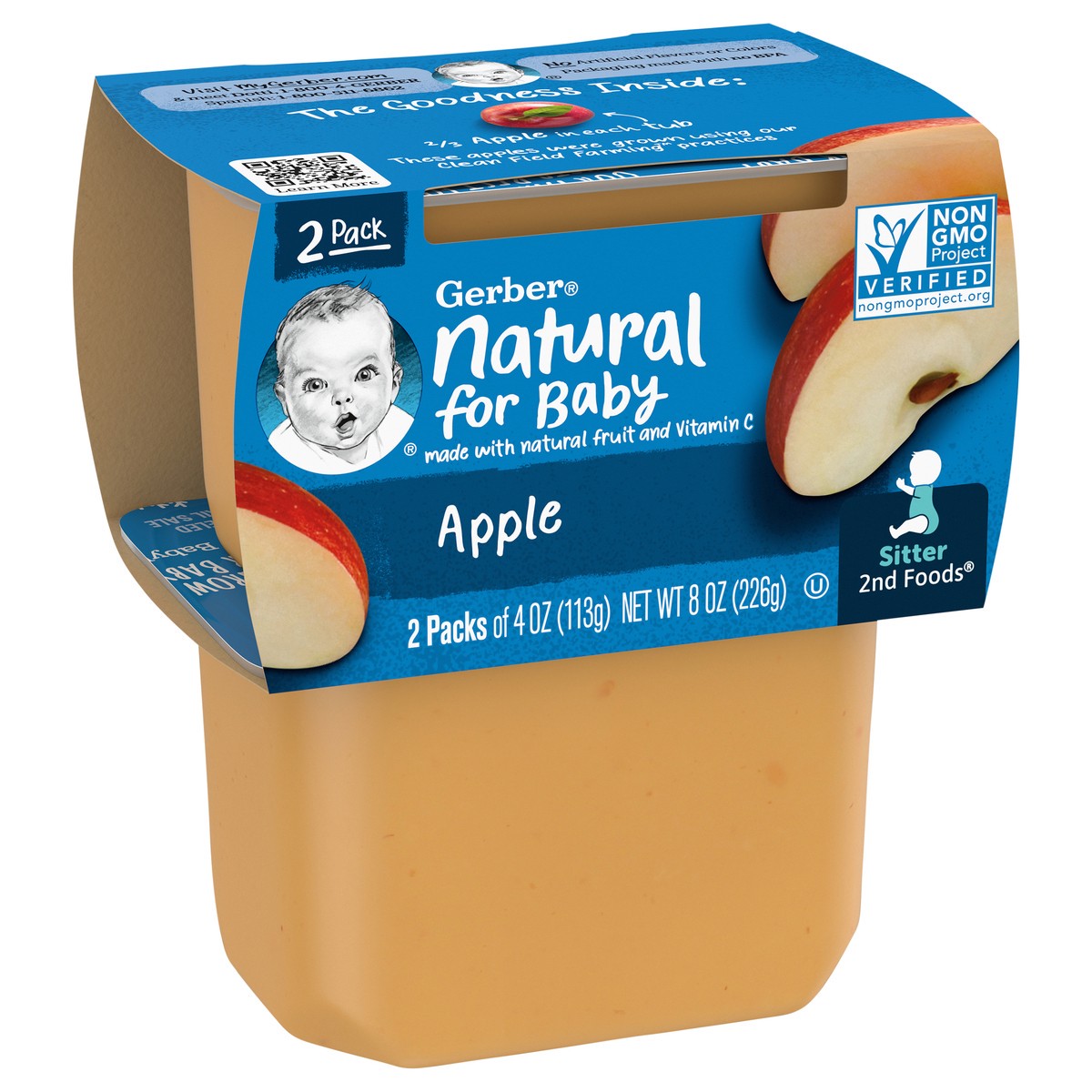 slide 9 of 9, Gerber Baby Food Apple, Clean Label Project, 4 Oz, 2 Ct Tubs, 2 ct