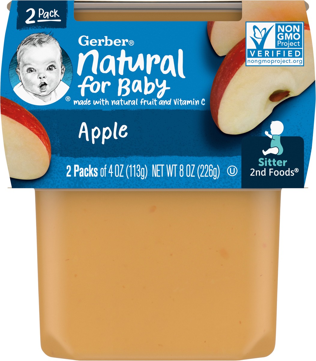 slide 4 of 9, Gerber Baby Food Apple, Clean Label Project, 4 Oz, 2 Ct Tubs, 2 ct