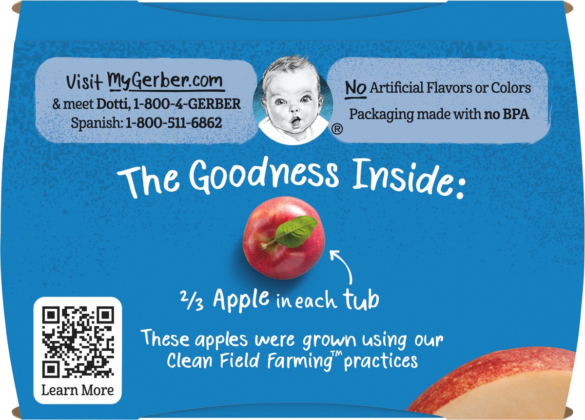 slide 2 of 9, Gerber Baby Food Apple, Clean Label Project, 4 Oz, 2 Ct Tubs, 2 ct