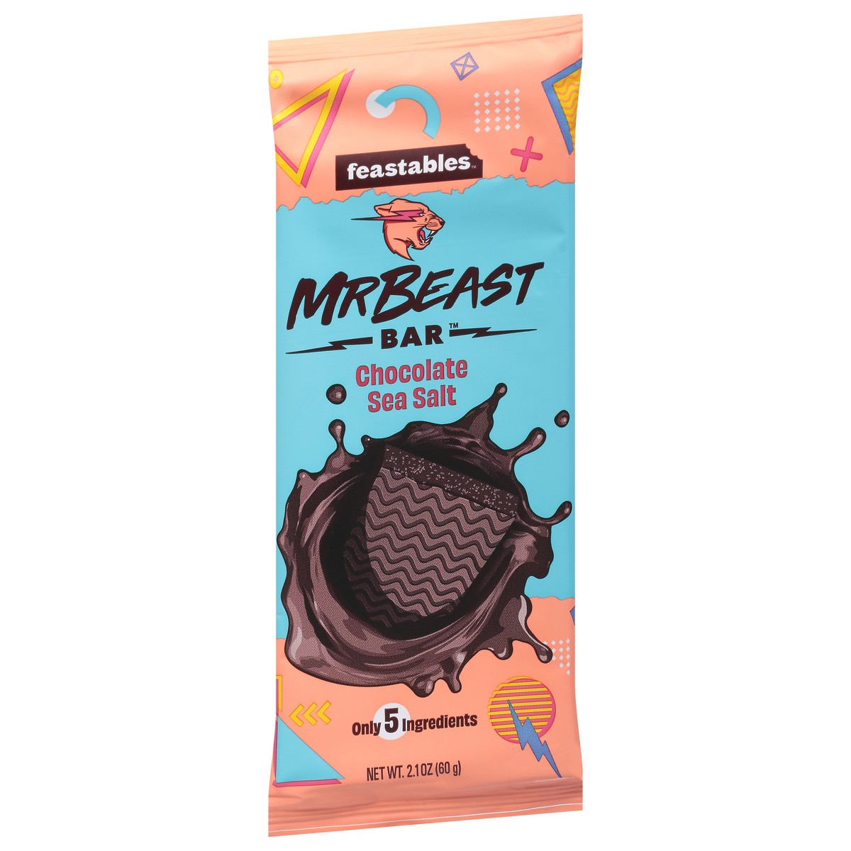 slide 8 of 9, Feastables Mr Beast Sea Salt Dark Chocolate 2.1 oz, 2.1 oz