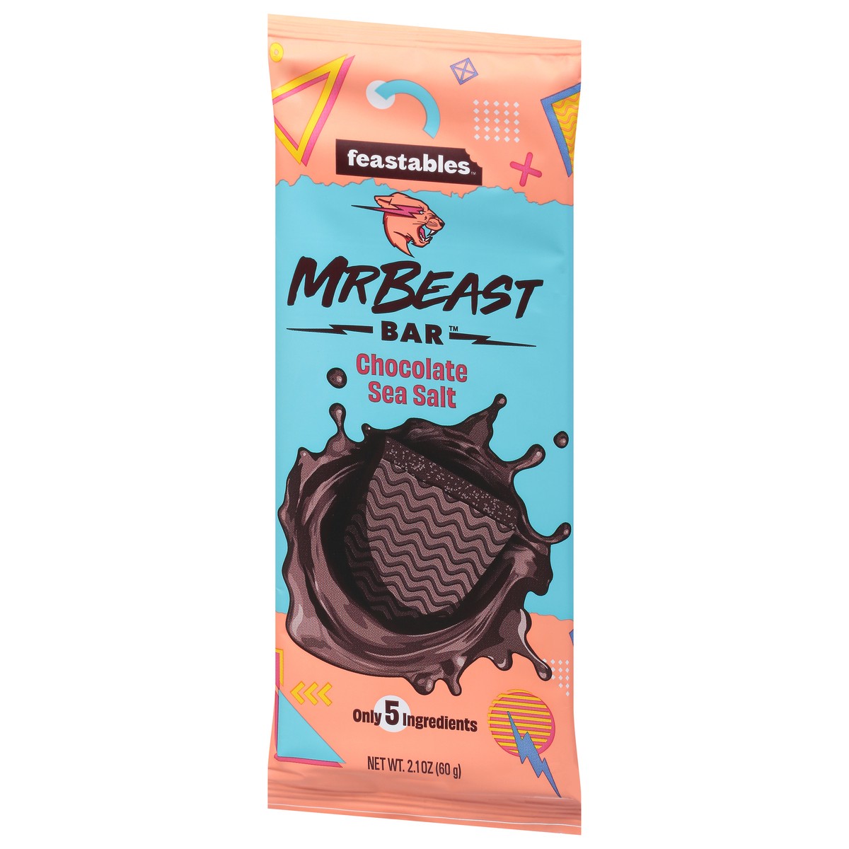 slide 3 of 9, Feastables Mr Beast Sea Salt Dark Chocolate 2.1 oz, 2.1 oz