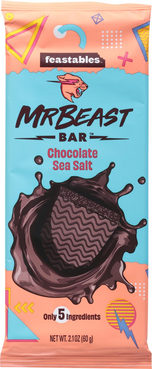 slide 6 of 9, Feastables Mr Beast Sea Salt Dark Chocolate 2.1 oz, 2.1 oz