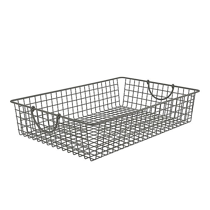 slide 1 of 1, Spectrum Stowaway Large Storage Basket - Grey, 1 ct