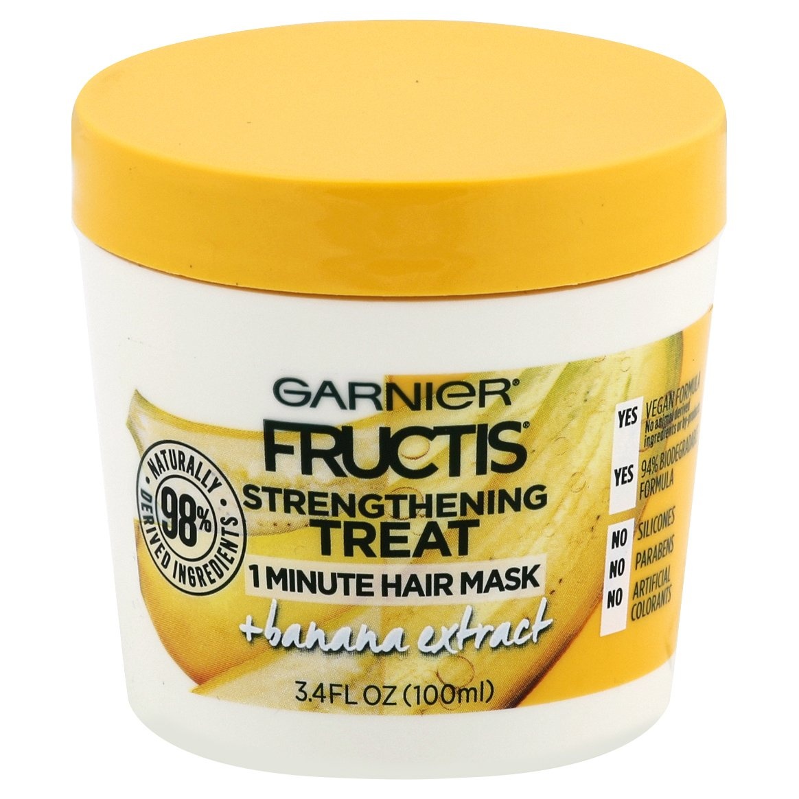 slide 1 of 1, Garnier Fructis Strengthening Treat 1 Minute Hair Mask, 3.4 oz