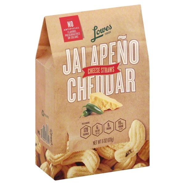 slide 1 of 1, Lowes Foods Cheese Straws Jalapeno, 6 oz