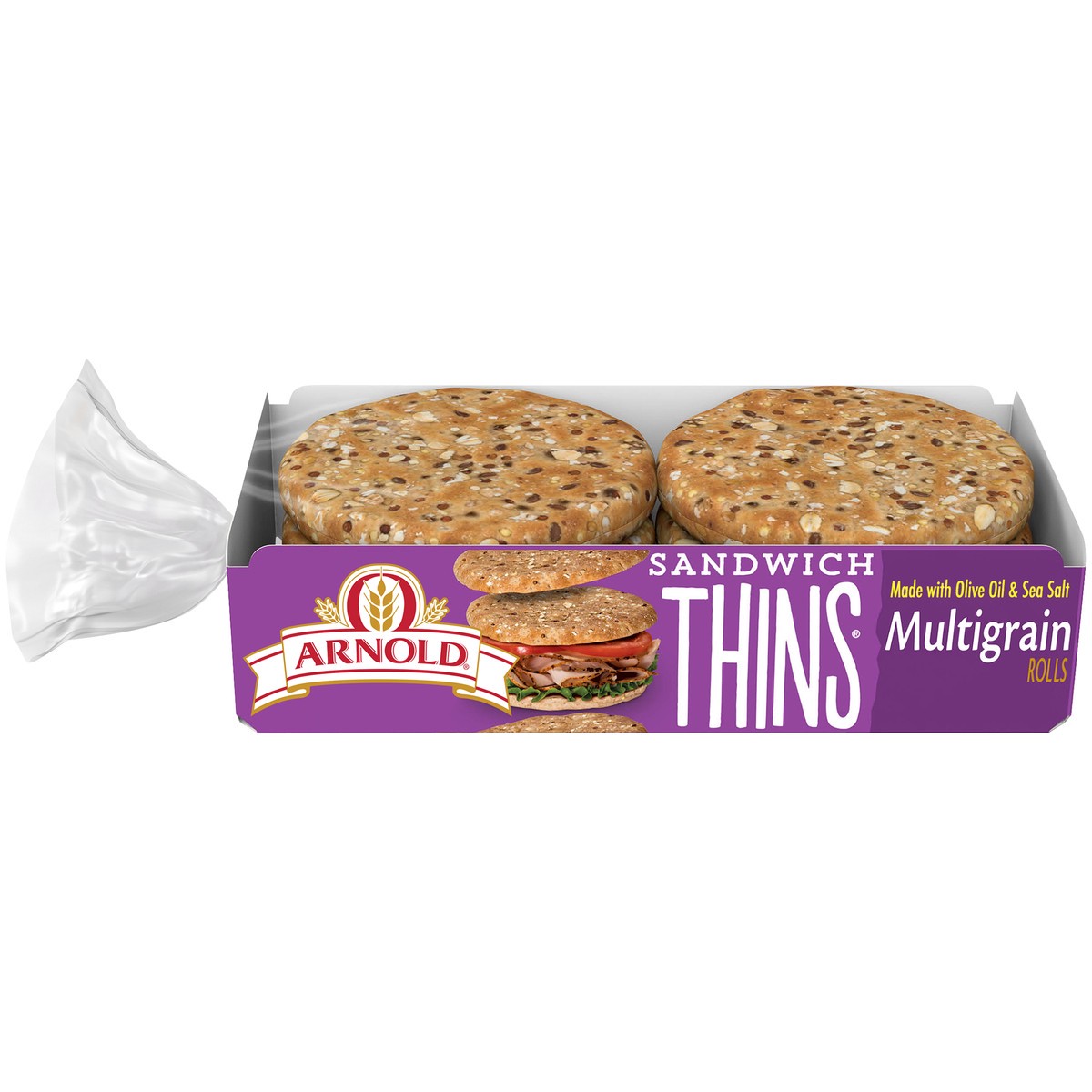 slide 1 of 8, Arnold Multigrain Rolls, 6 count, 12 oz, 6 ct