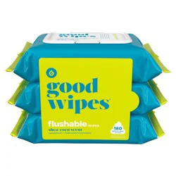 Goodwipes Shea-Coco Flushable Wipes - 180 ct