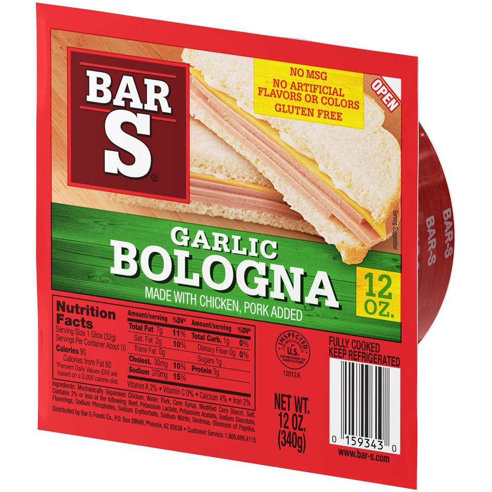 slide 3 of 7, Bar-S Garlic Bologna, 12 oz, 12 oz