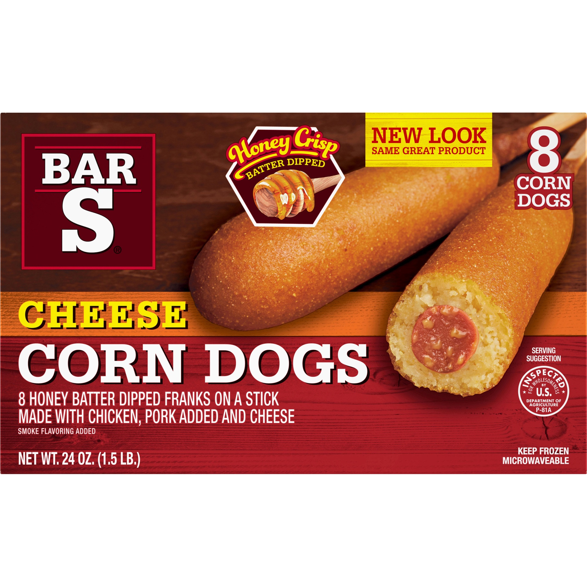 slide 6 of 7, Bar-S Corn Dogs, Cheese, Jumbo, 8 ct