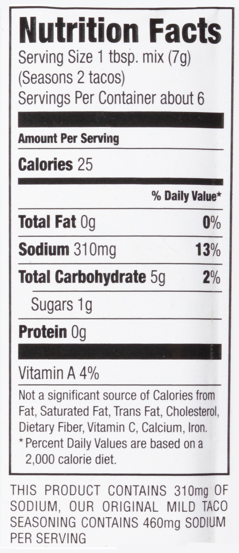 slide 5 of 6, McCormick 30 % Less Sodium Mild Taco Seasoning Mix, 1.5 oz