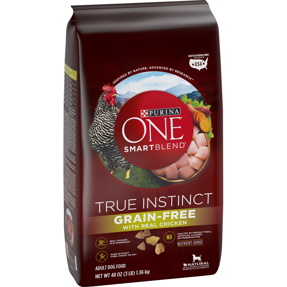 slide 3 of 10, Purina One Smartblend True Instinct Grain-free Formula Dog Food, 3 lb