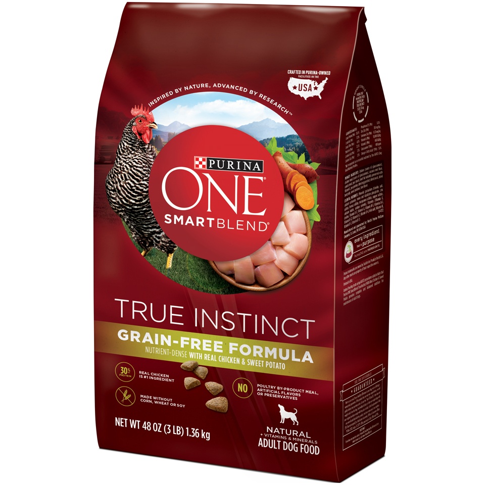 slide 4 of 10, Purina One Smartblend True Instinct Grain-free Formula Dog Food, 3 lb