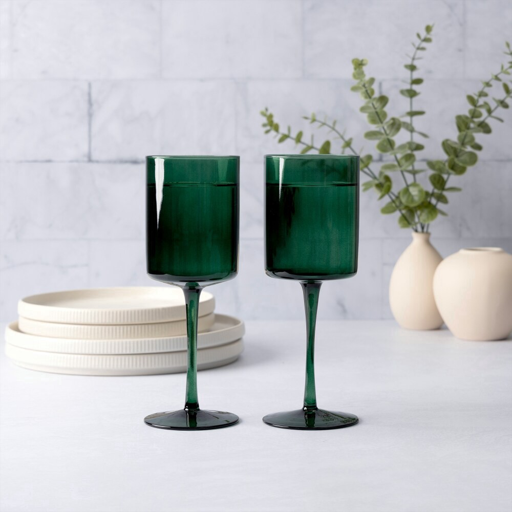 slide 2 of 4, Core Home Wine Glass 2-Pack - Green, 2 ct
