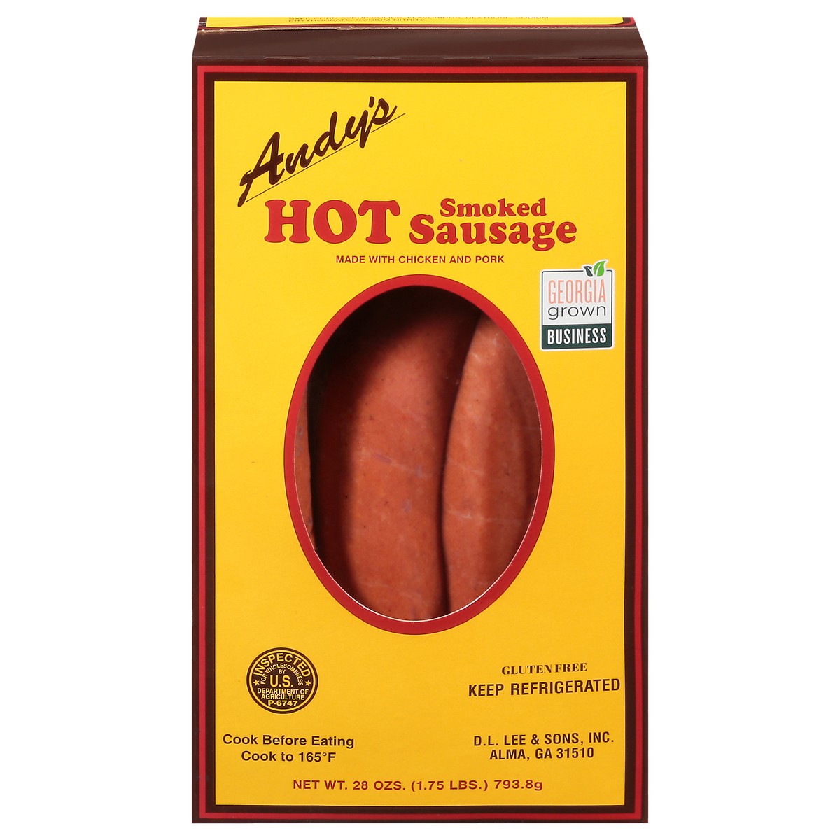 slide 13 of 15, ANDY's SNKD SUASAGE HOT, 28 oz