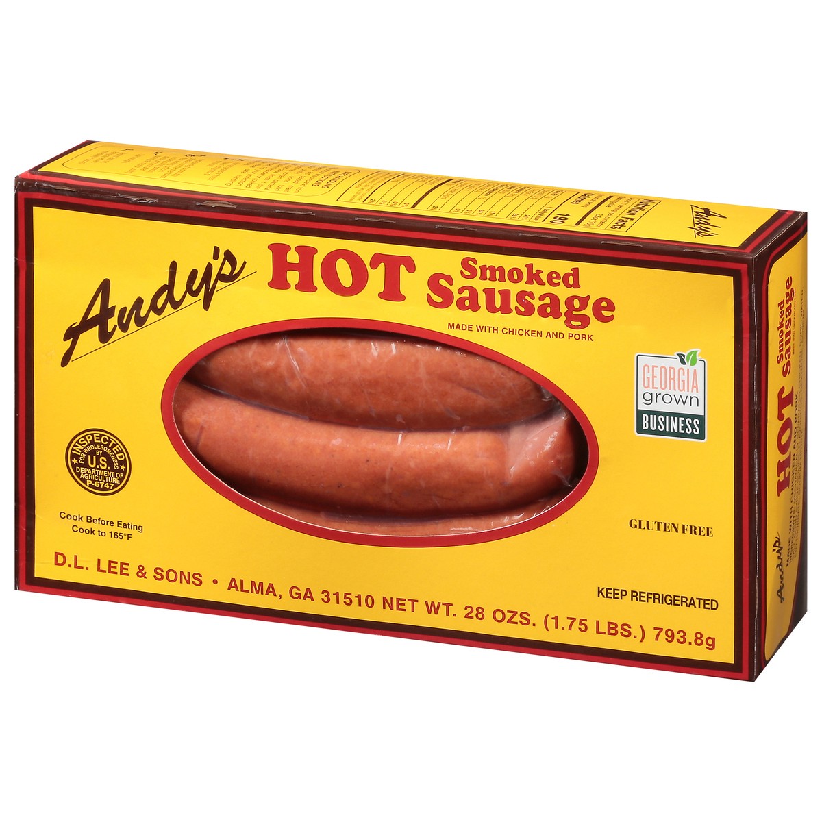 slide 12 of 15, ANDY's SNKD SUASAGE HOT, 28 oz