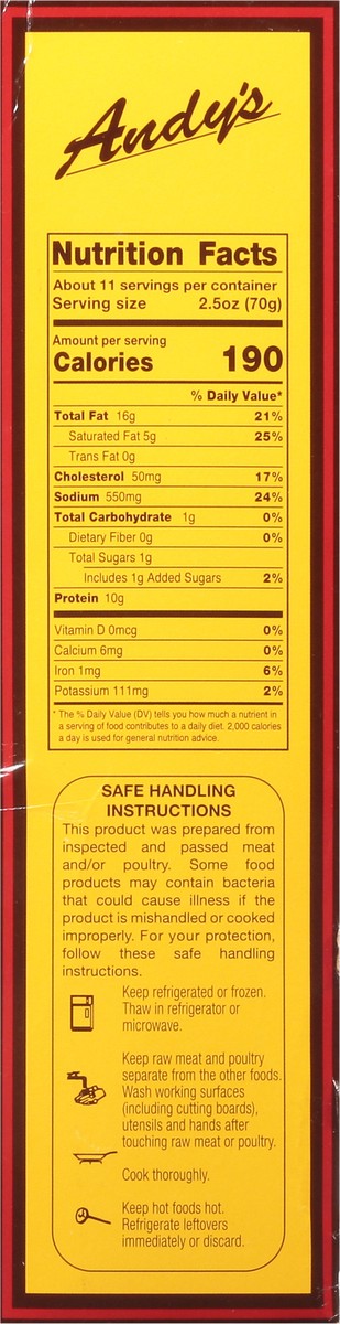 slide 7 of 15, ANDY's SNKD SUASAGE HOT, 28 oz