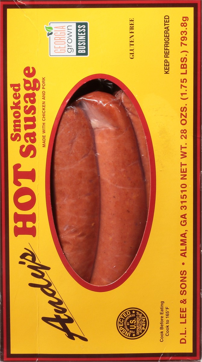 slide 4 of 15, ANDY's SNKD SUASAGE HOT, 28 oz