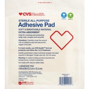 slide 1 of 1, CVS Health Sterile All-Purpose Adhesive Pad 6in X 6in, 1 ct