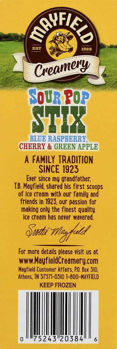 slide 3 of 12, Mayfield Creamery Blue Raspberry, Cherry & Green Apple Sour Pop Stix 12-1.75 fl oz, 12 ct