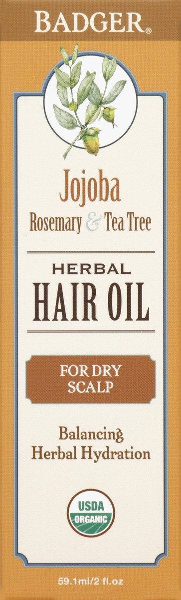 slide 4 of 5, Badger Jojoba Rosemary & Tea Tree Herbal Hair Oil, 2 fl oz