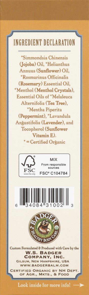 slide 5 of 5, Badger Jojoba Rosemary & Tea Tree Herbal Hair Oil, 2 fl oz