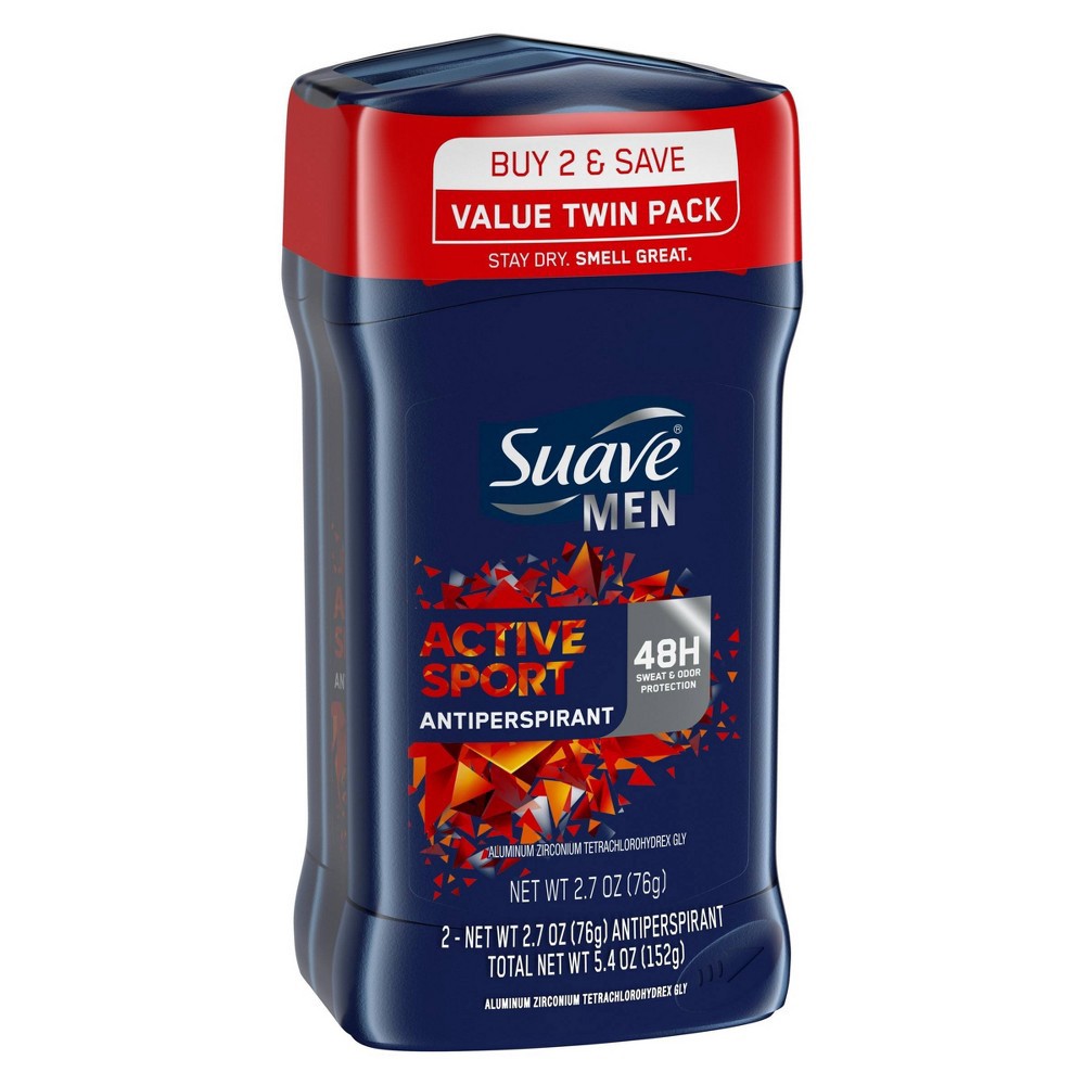 slide 2 of 3, Suave Antiperspirant Deodorant Active Sport, 2.7 oz, Twin Pack, 2.7 oz