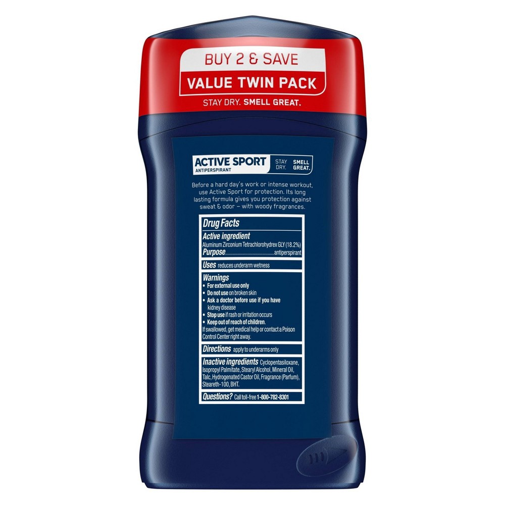 slide 3 of 3, Suave Antiperspirant Deodorant Active Sport, 2.7 oz, Twin Pack, 2.7 oz