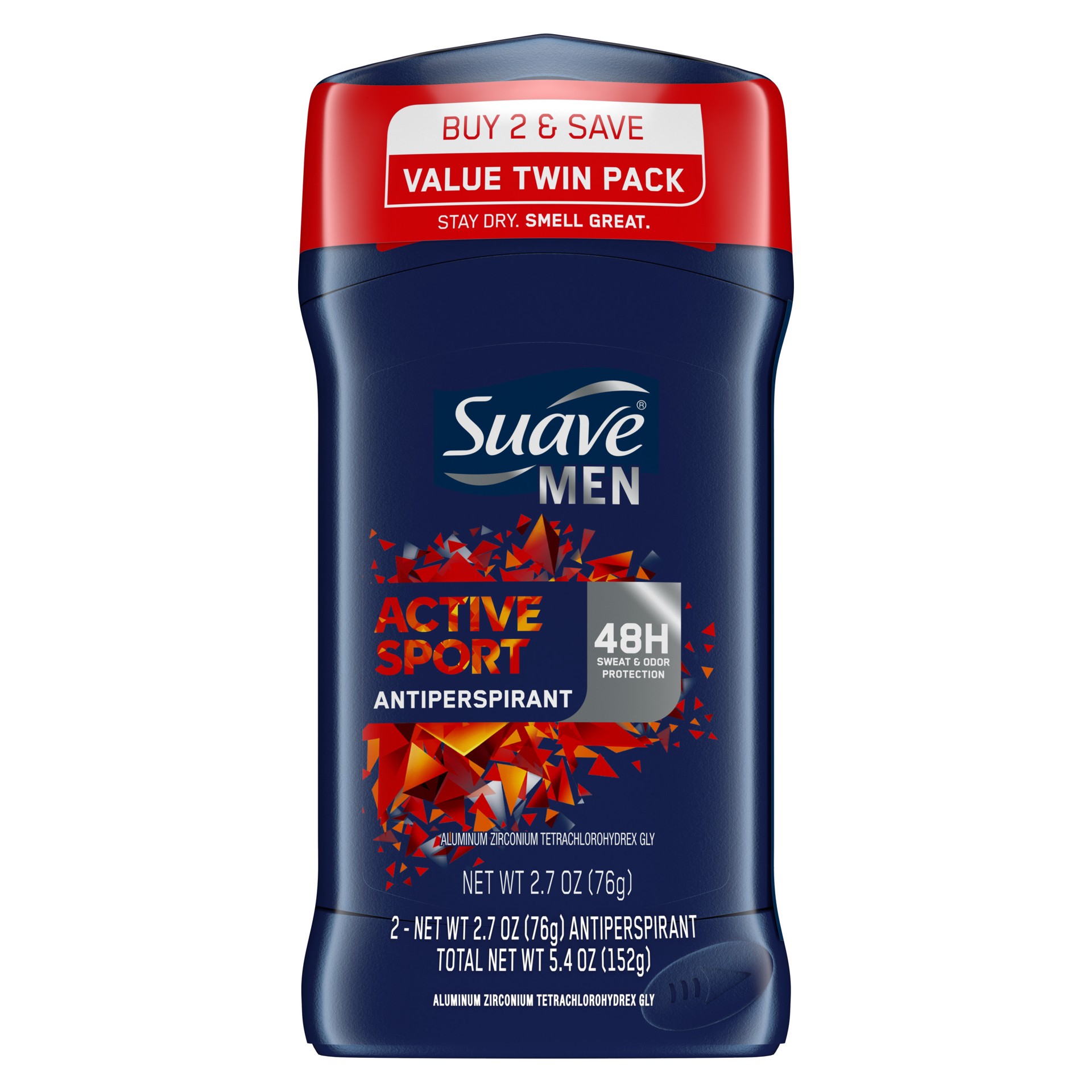 slide 1 of 3, Suave Antiperspirant Deodorant Active Sport, 2.7 oz, Twin Pack, 2.7 oz