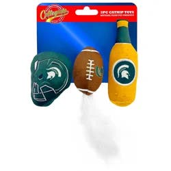 Michigan State 3 pc Catnip Toy Set