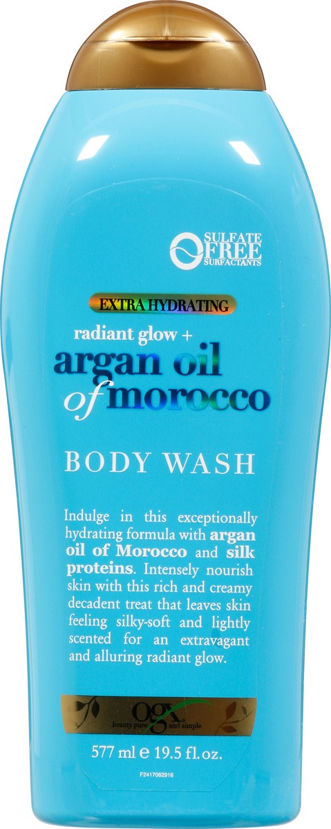 slide 6 of 9, OGX Extra Hydrating Radiant Glow + Argan Oil of Morocco Body Wash 19.5 fl oz, 19.50 fl oz
