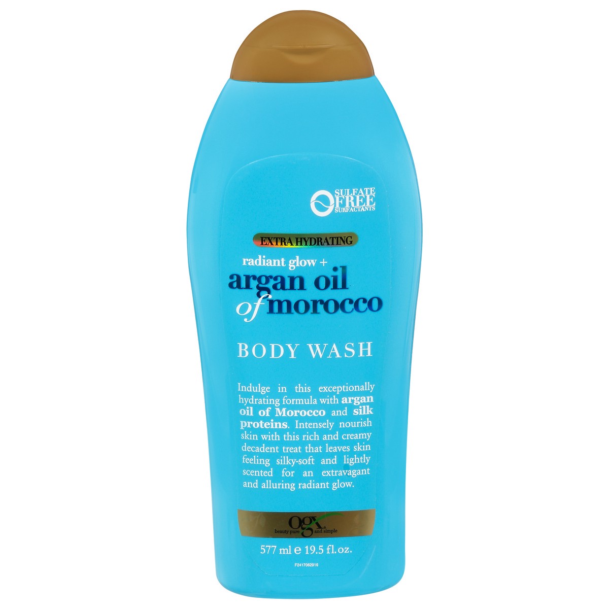 slide 1 of 9, OGX Extra Hydrating Radiant Glow + Argan Oil of Morocco Body Wash 19.5 fl oz, 19.50 fl oz