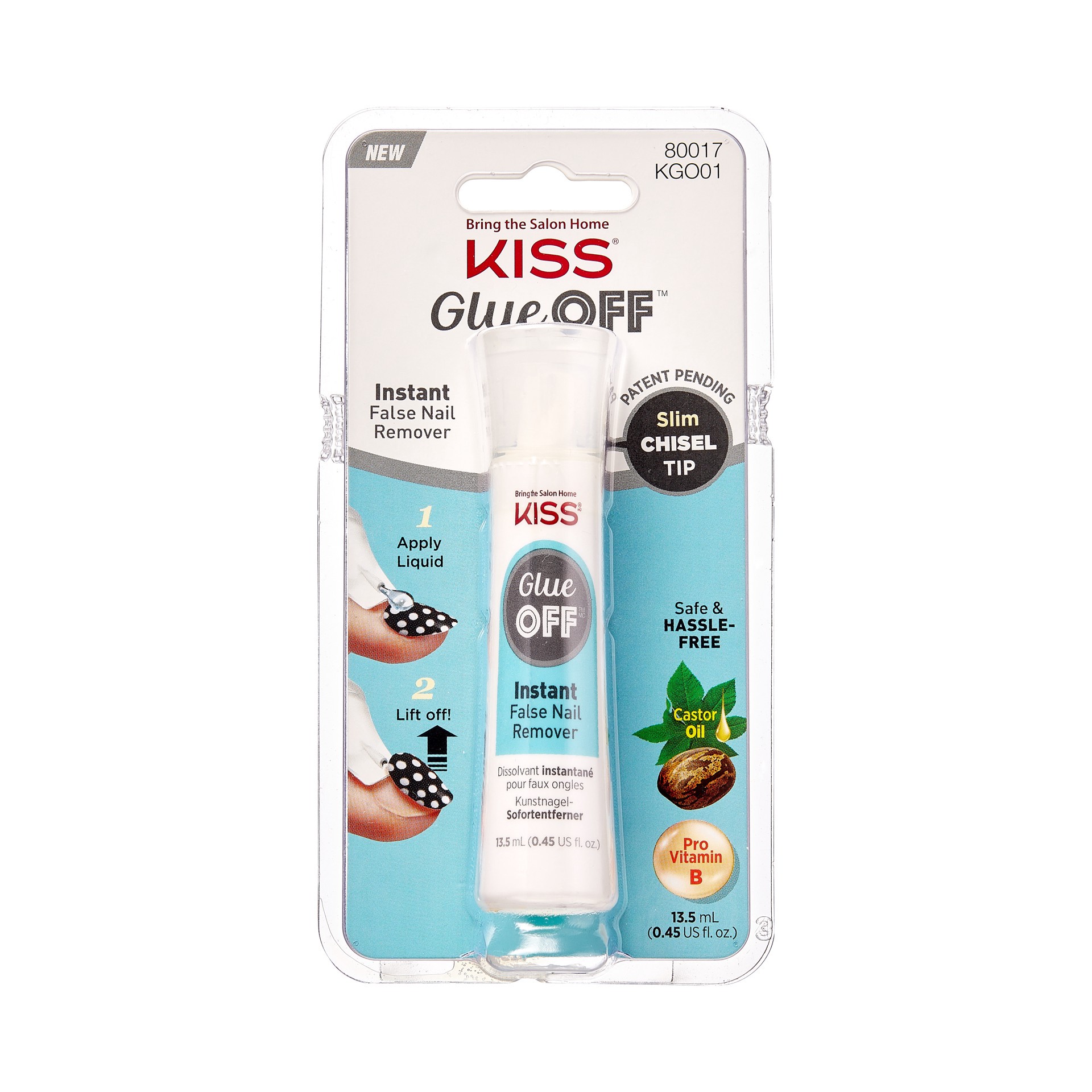 slide 1 of 5, KISS Glue OFF Instant False Nail Remover w. Chisel Tip, 13.5 ml (0.45 fl. oz.), 1 ct