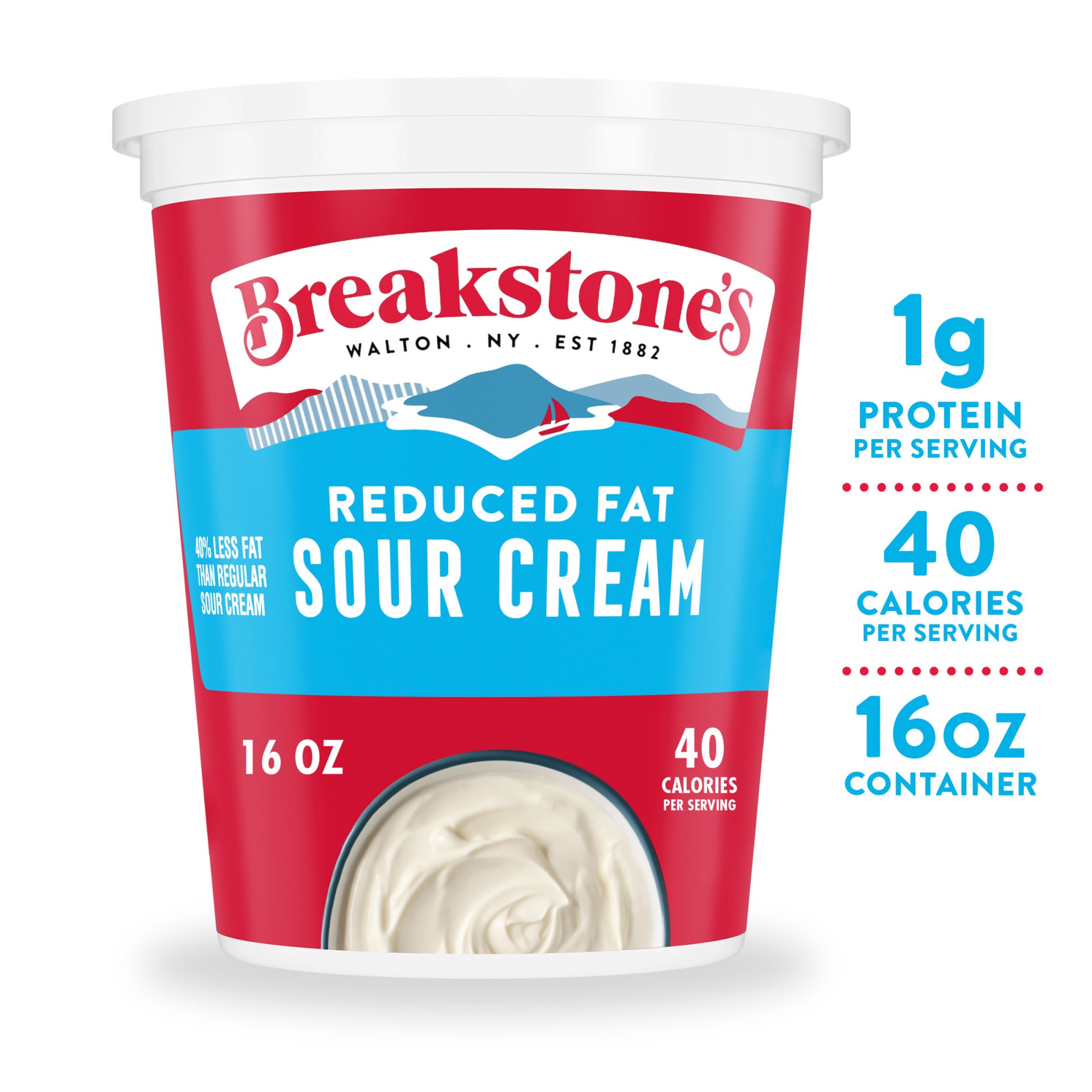 slide 1 of 6, Breakstone's Reduced Fat Sour Cream, 16 oz Tub, 16 oz