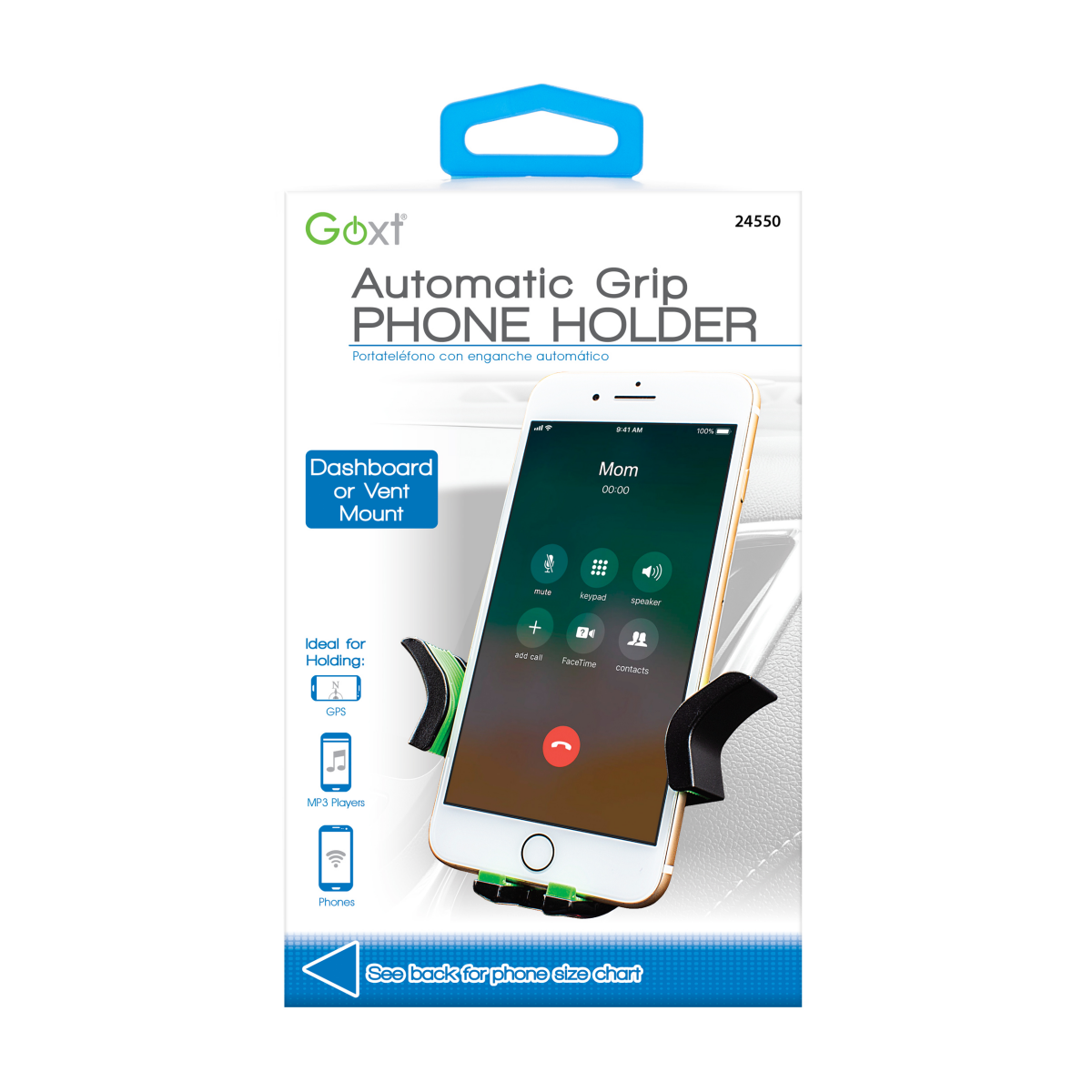 slide 1 of 1, Goxt Automatic Grip Dash or Vent Mount Phone Holder, 1 ct