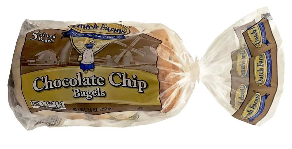 slide 1 of 1, Dutch Farms Chocolate Chip Bagel, 5 ct; 14 oz