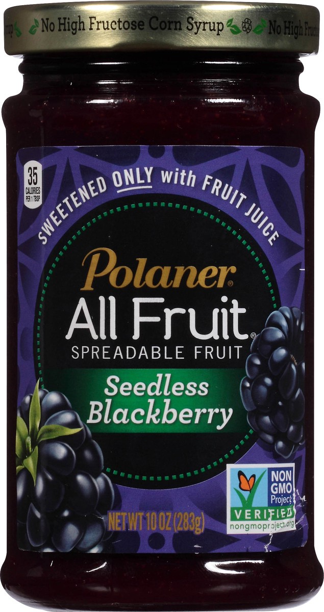 slide 3 of 7, Polaner All Fruit Seedless Blackberry Spreadable Fruit 10 oz. Jar, 10 oz