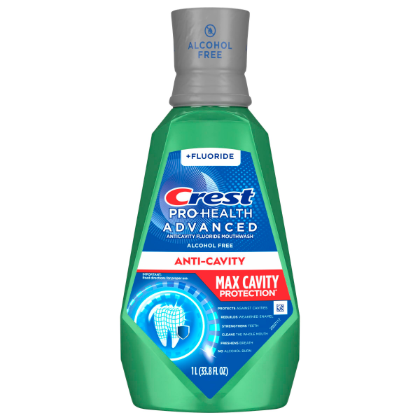slide 6 of 29, Crest Pro-Health Advanced Maximum Cavity Protection Mouthwash - Mild Mint - 1L, 33.8 fl oz
