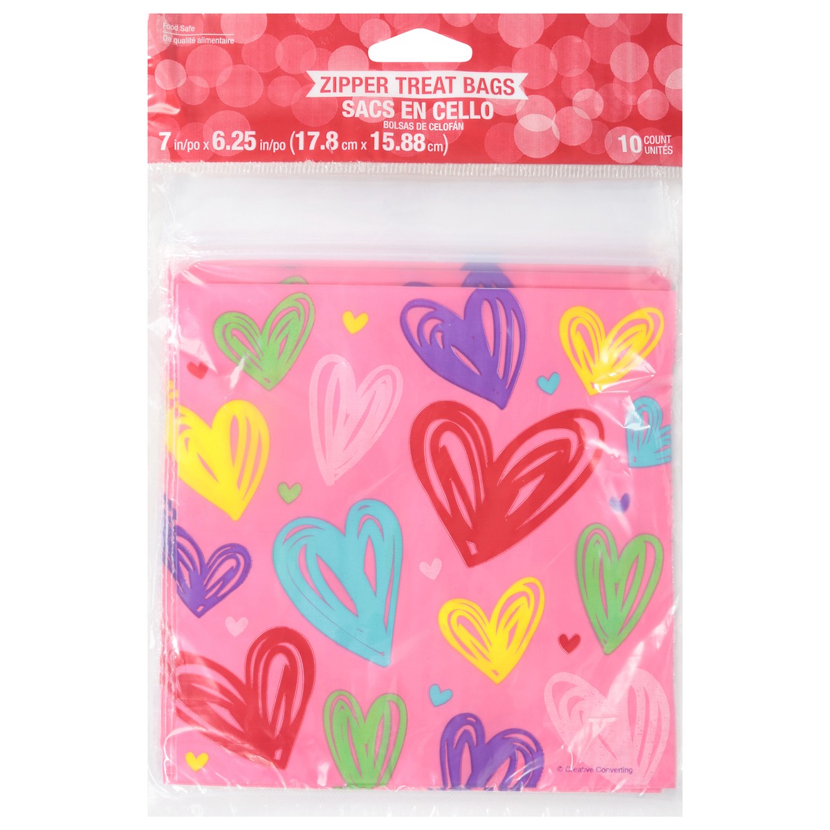 slide 9 of 11, Creative Converting Valentine Sandwich Bag W Zip, 10 ct