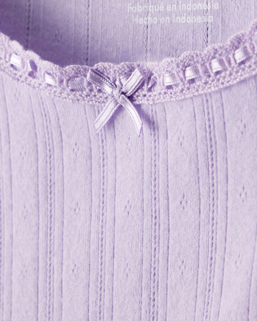 slide 3 of 3, Carter's Girls Pointelle Long-Sleeve Top - Purple Lavender 14, 1 ct