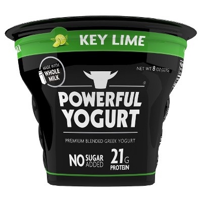 slide 1 of 1, Powerful Key Lime Premium Blended Greek Yogurt, 8 oz