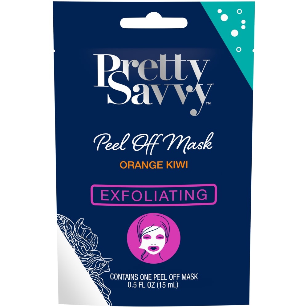 slide 1 of 1, Pretty Savvy Exfoliating Orange Kiwi Peel Off Mask, 1 ct